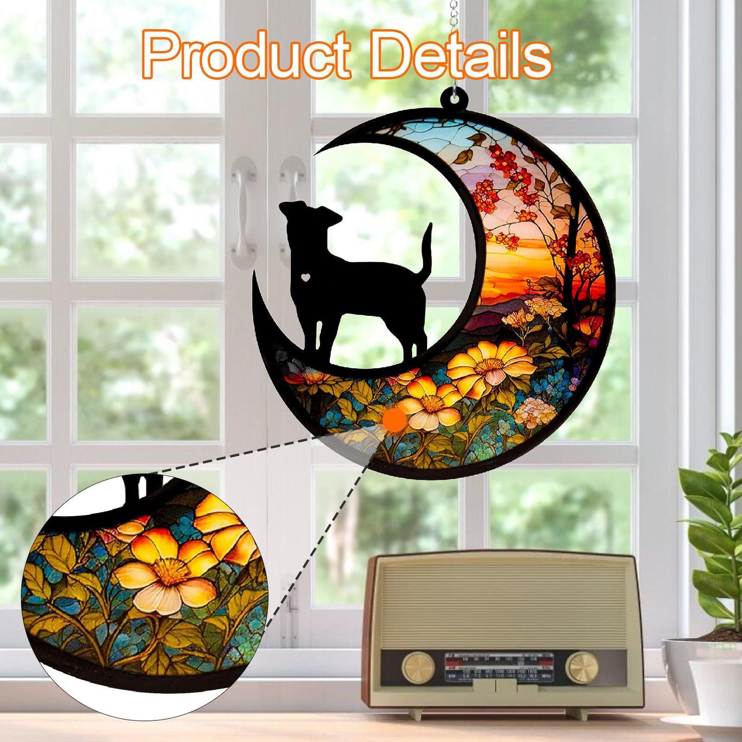 Maxbell Dog Memorial Suncatcher Easy Installation for Loss of Dogs Pet Sympathy Gift
