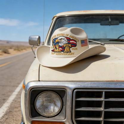 Patriotic 250th Anniversary Cowboy Hat for USA Celebration