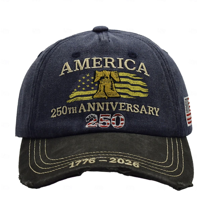 United States 250th Anniversary Embroidered Patriotic Cap for Independence Day