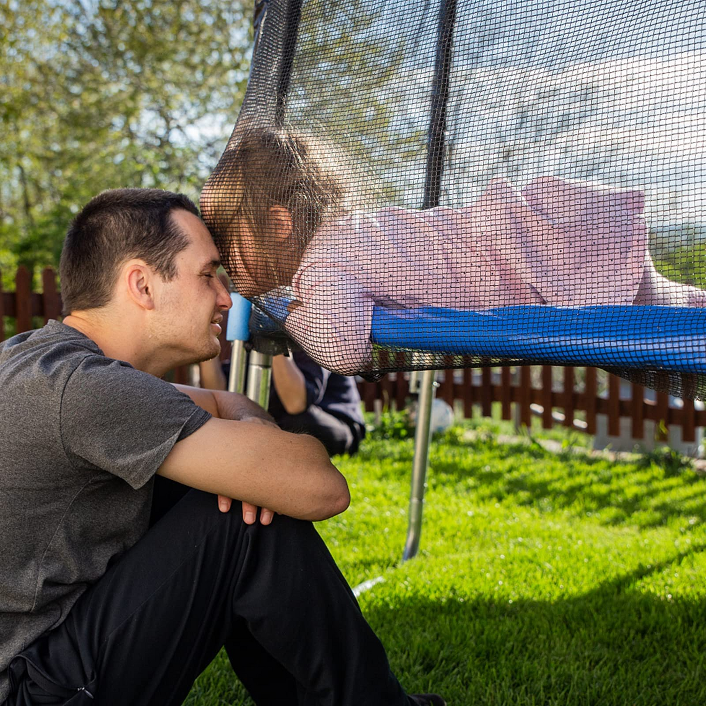 Trampoline Safety Net, 8 10 12 14 15 16Ft Weather-Resistant Replacement Enclosure Net for Round Frame