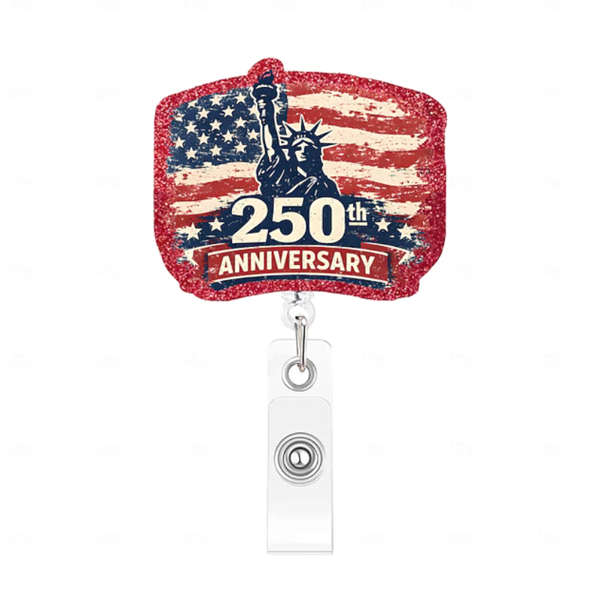 America's 250th Anniversary Retractable Badge Reel with Cli