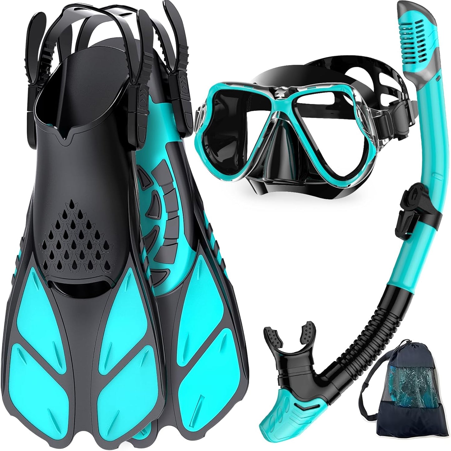 Adults Mask Fins Snorkel Set Beginner-Friendly Snorkeling Gear