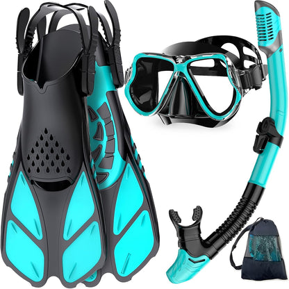 Adults Mask Fins Snorkel Set Beginner-Friendly Snorkeling Gear