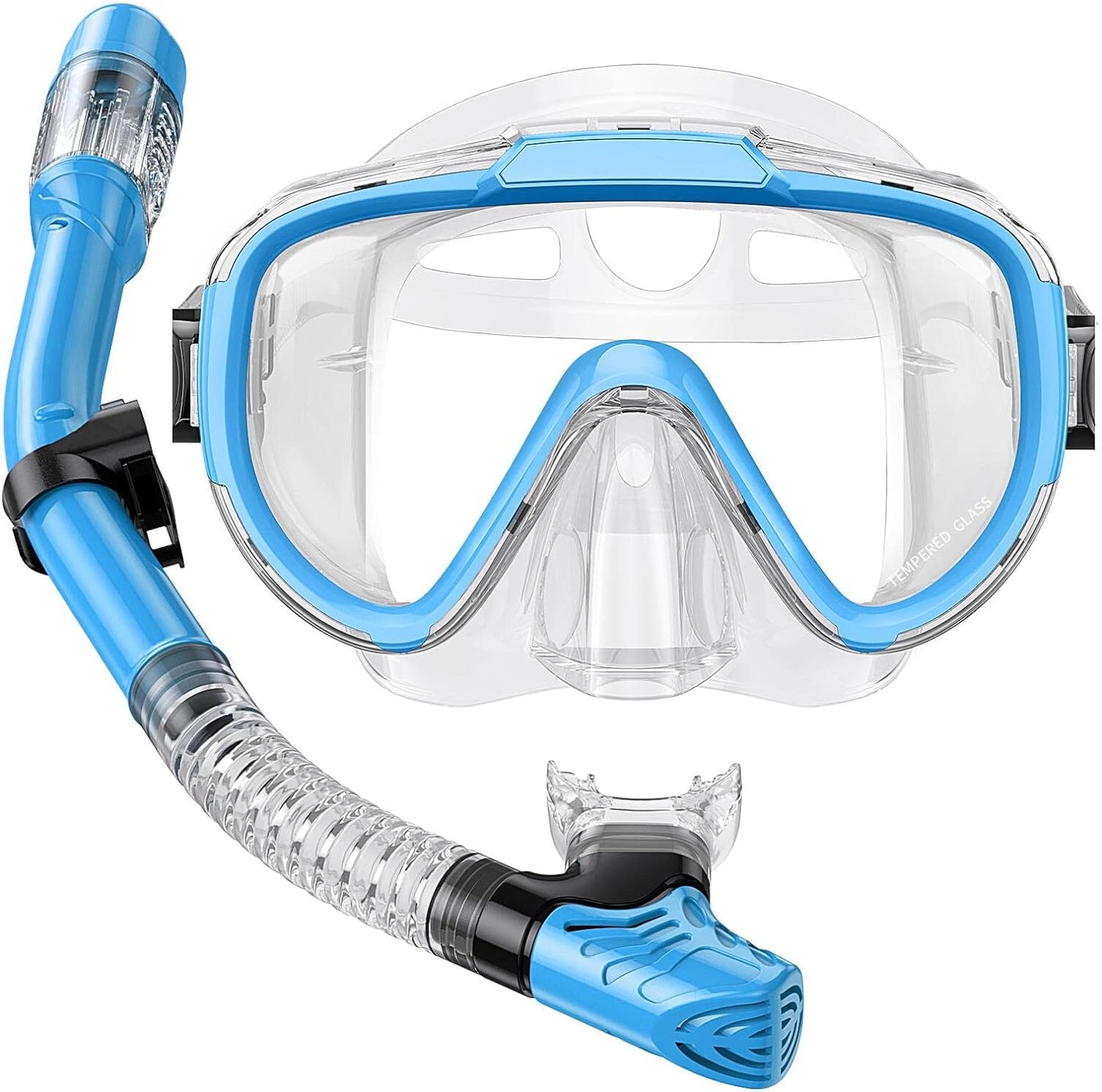 Snorkel Set Adults Snorkeling Gear Anti-Fog Panoramic View Swim Mask