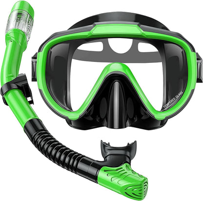 Snorkel Set Adults Snorkeling Gear Anti-Fog Panoramic View Swim Mask