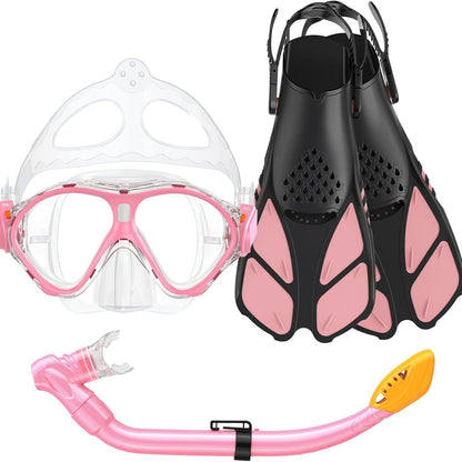 Kids Snorkel Set | Snorkeling Gear for Kids, Adjustable flippers