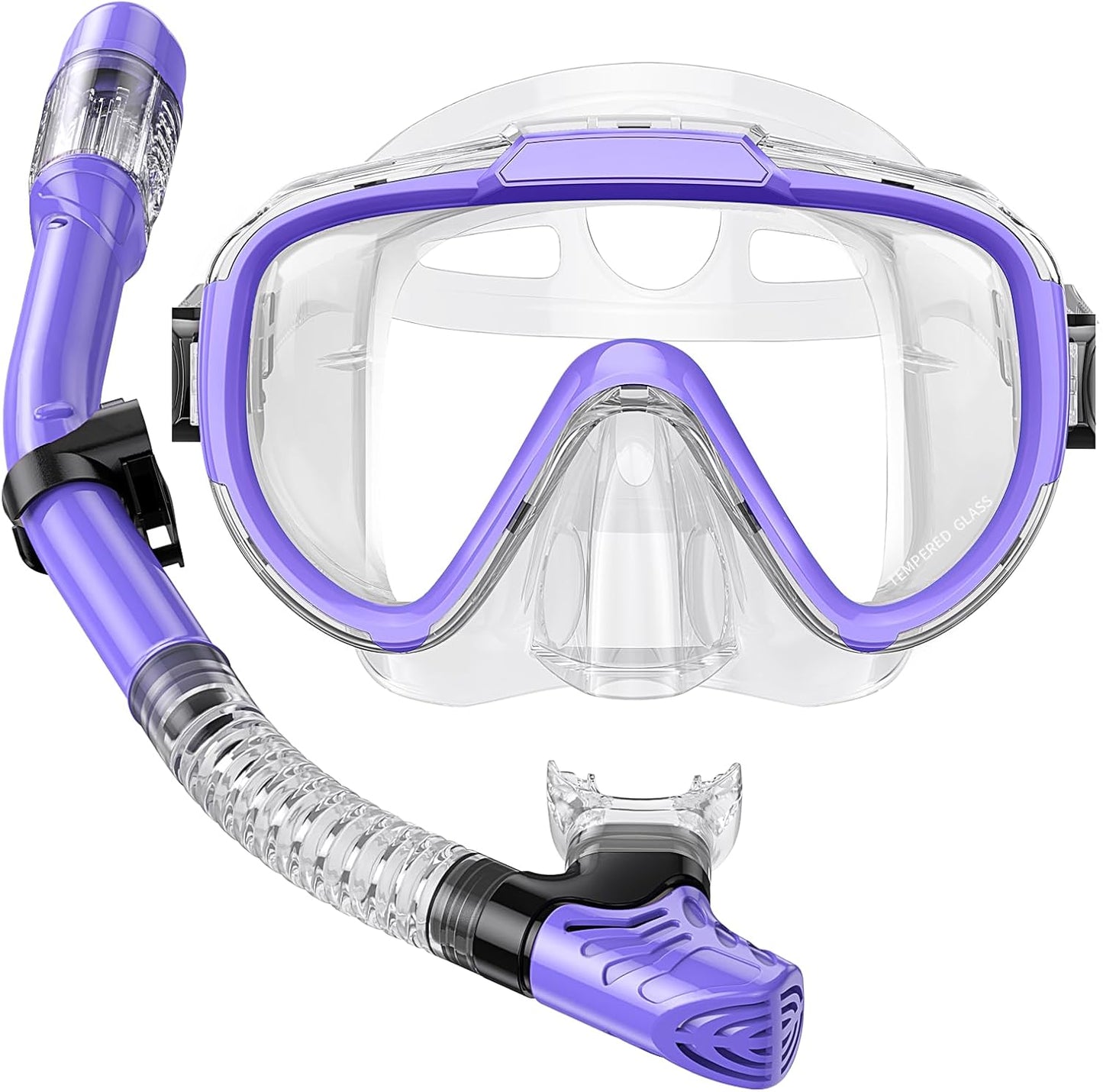 Snorkel Set Adults Snorkeling Gear Anti-Fog Panoramic View Swim Mask