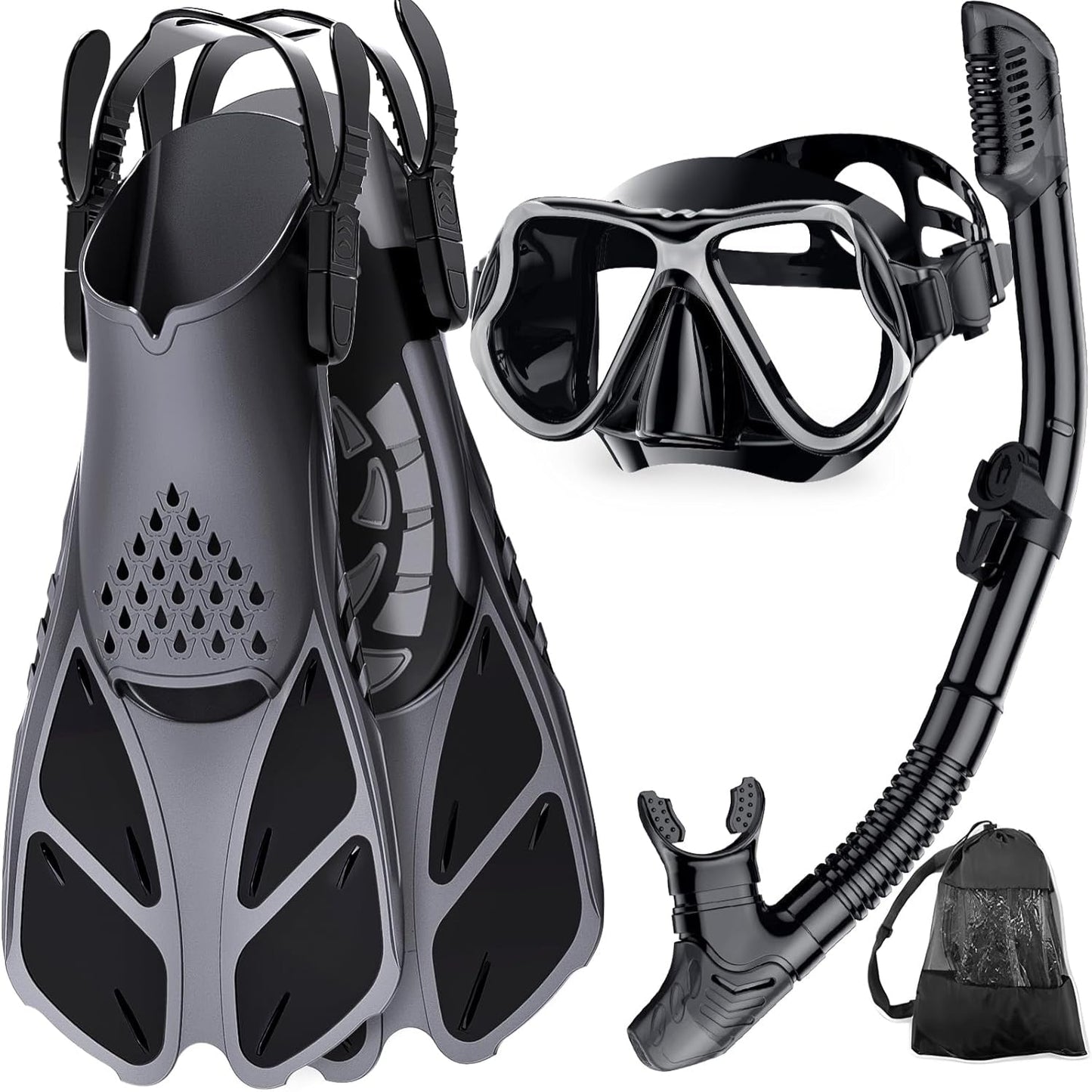 Adults Mask Fins Snorkel Set Beginner-Friendly Snorkeling Gear