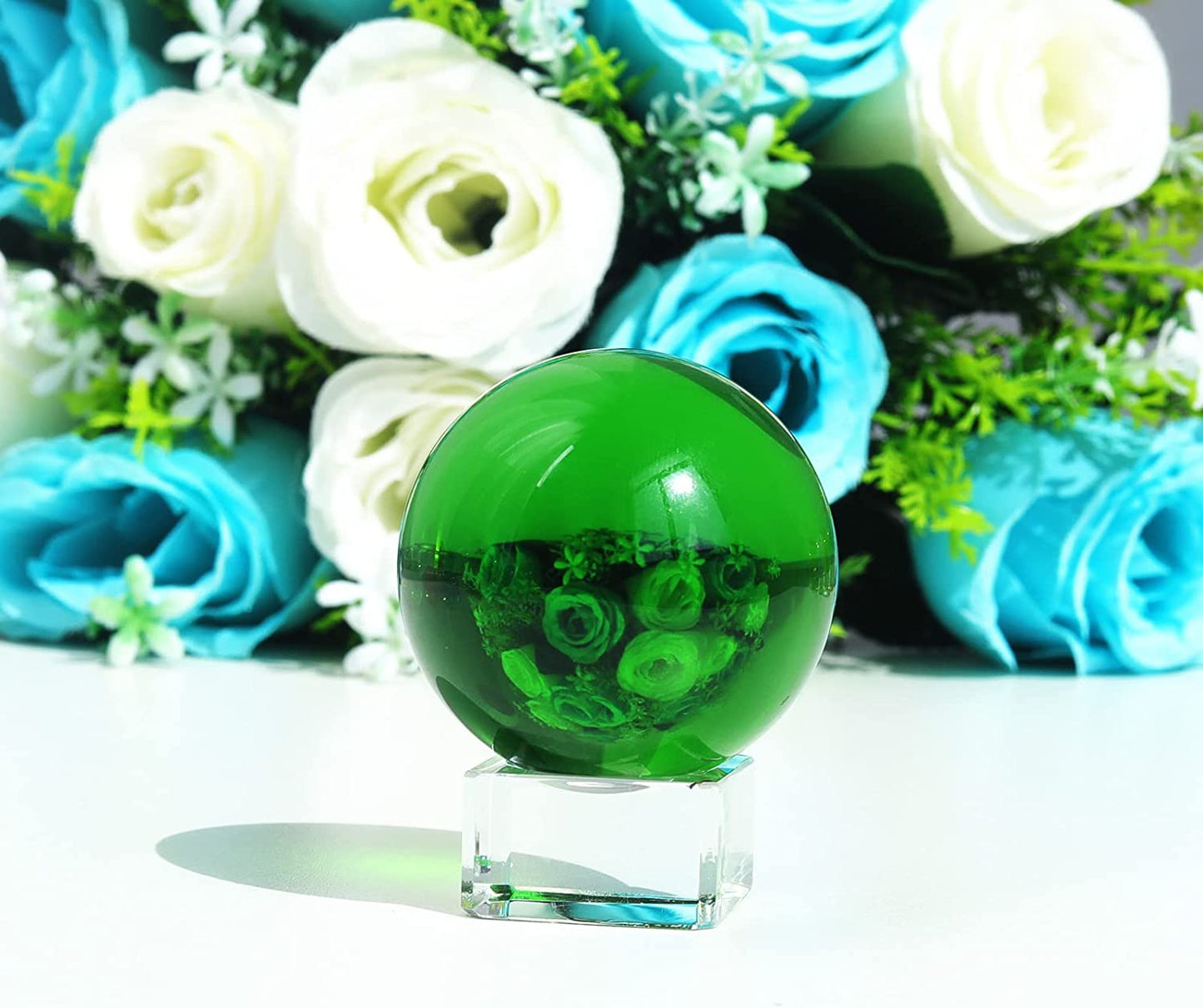 Green Crystal Ball with Stand (40mm/50mm/60mm)