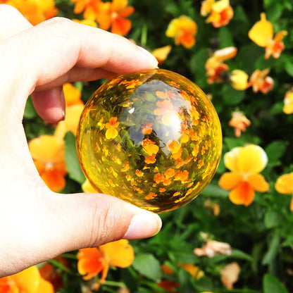 Amber Crystal Sphere with Stand (40mm/50mm/60mm)