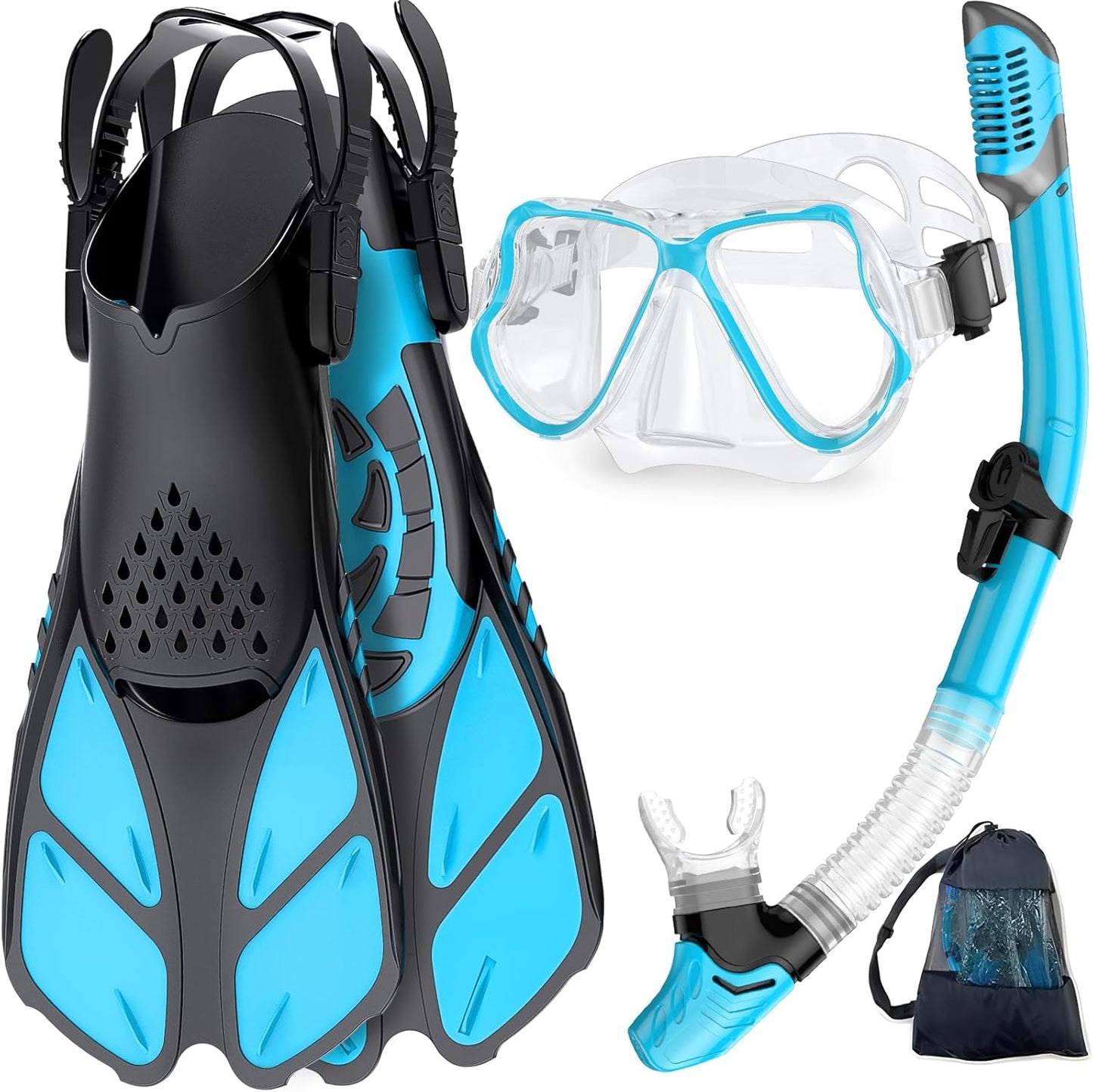 Adults Mask Fins Snorkel Set Beginner-Friendly Snorkeling Gear