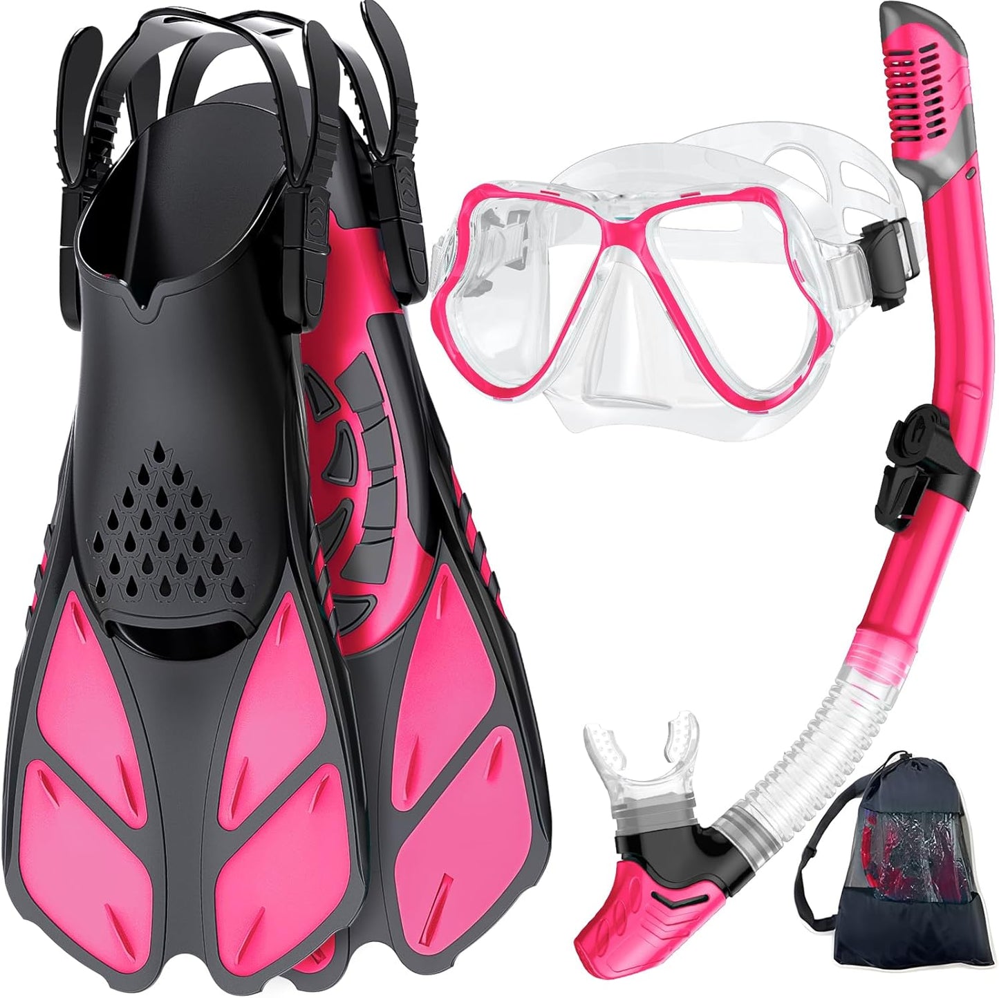 Adults Mask Fins Snorkel Set Beginner-Friendly Snorkeling Gear