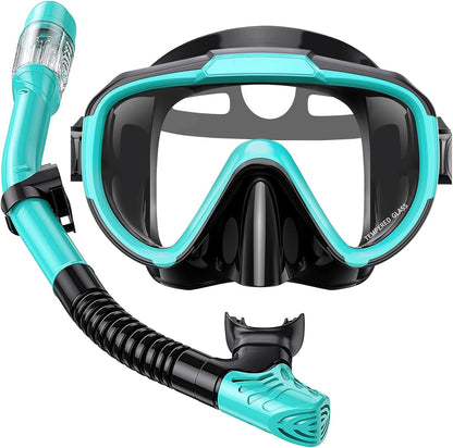 Snorkel Set Adults Snorkeling Gear Anti-Fog Panoramic View Swim Mask