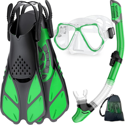Adults Mask Fins Snorkel Set Beginner-Friendly Snorkeling Gear