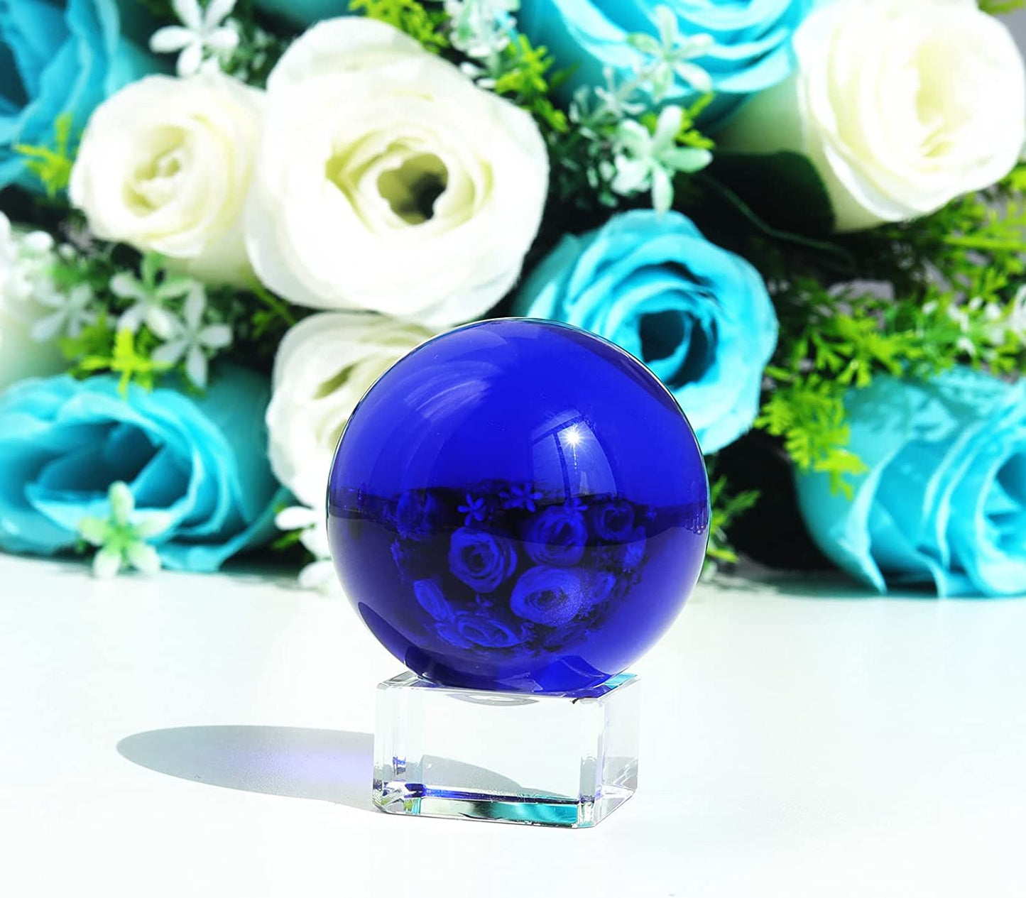 Blue Crystal Ball with Stand (40mm/50mm/60mm)