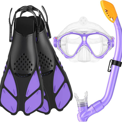 Kids Snorkel Set | Snorkeling Gear for Kids, Adjustable flippers