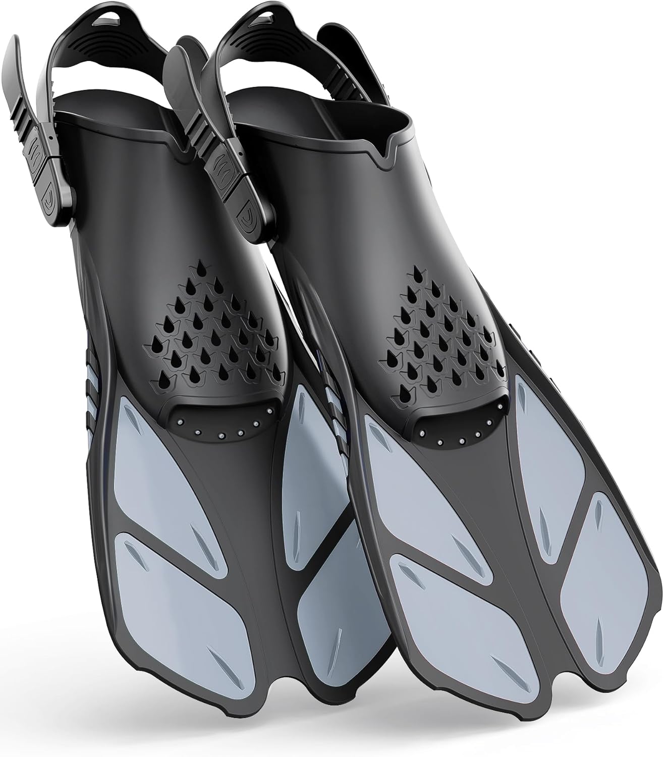 Adults Snorkel Fins | Adjustable Buckles Open Heel Swim Flippers