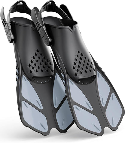 Adults Snorkel Fins | Adjustable Buckles Open Heel Swim Flippers