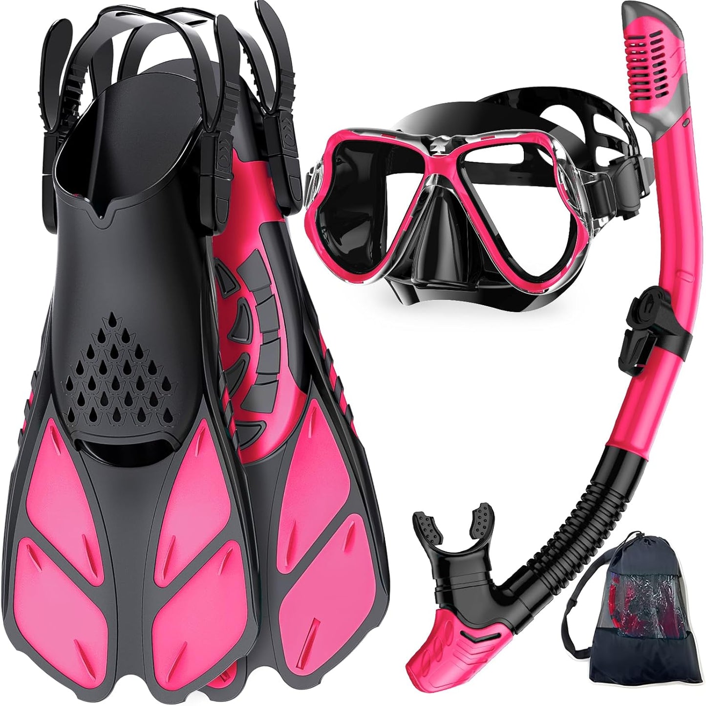 Adults Mask Fins Snorkel Set Beginner-Friendly Snorkeling Gear