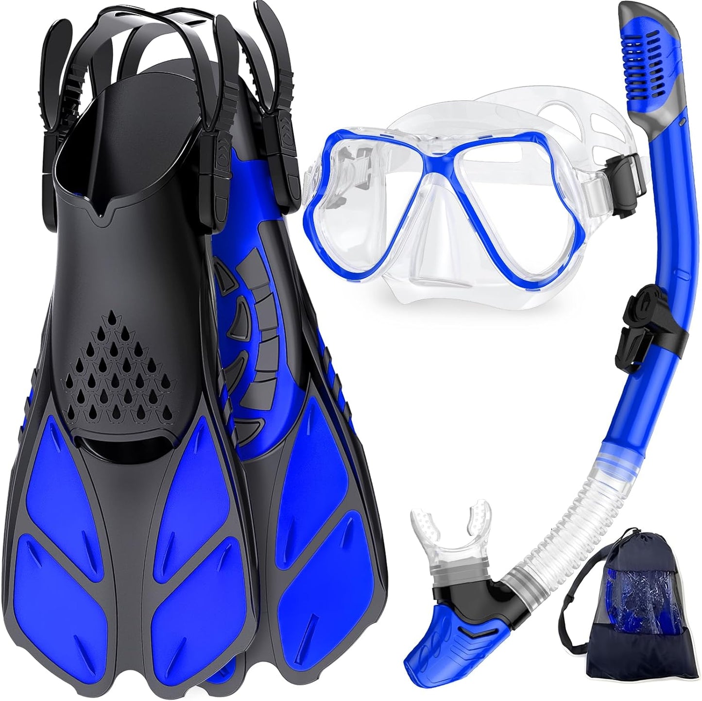 Adults Mask Fins Snorkel Set Beginner-Friendly Snorkeling Gear