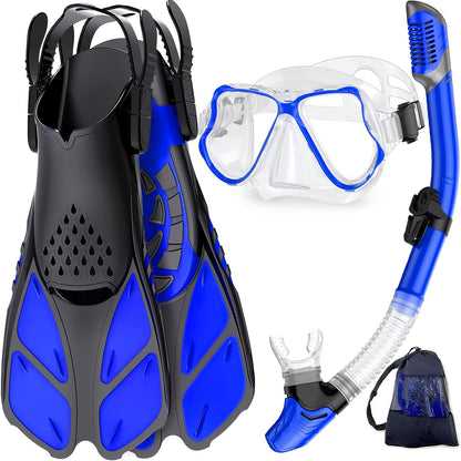 Adults Mask Fins Snorkel Set Beginner-Friendly Snorkeling Gear