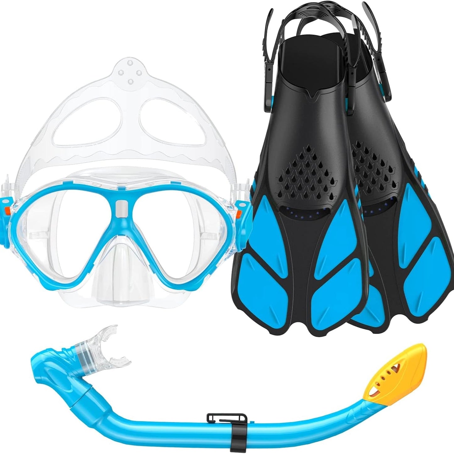 Kids Snorkel Set | Snorkeling Gear for Kids, Adjustable flippers