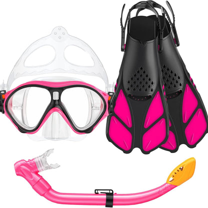 Kids Snorkel Set | Snorkeling Gear for Kids, Adjustable flippers