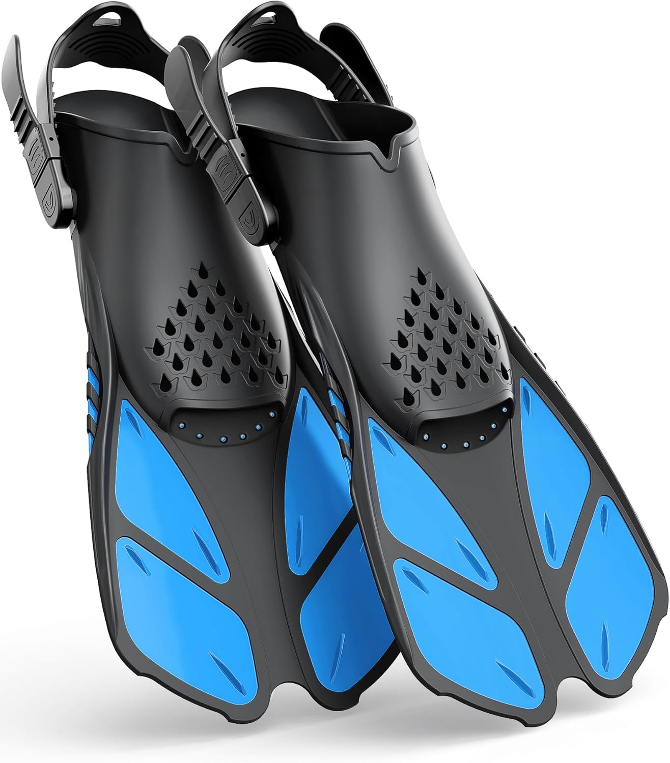Adults Snorkel Fins | Adjustable Buckles Open Heel Swim Flippers