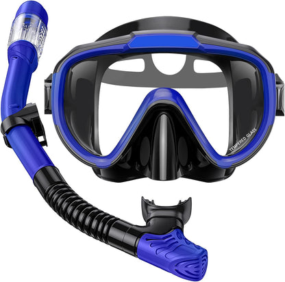 Snorkel Set Adults Snorkeling Gear Anti-Fog Panoramic View Swim Mask