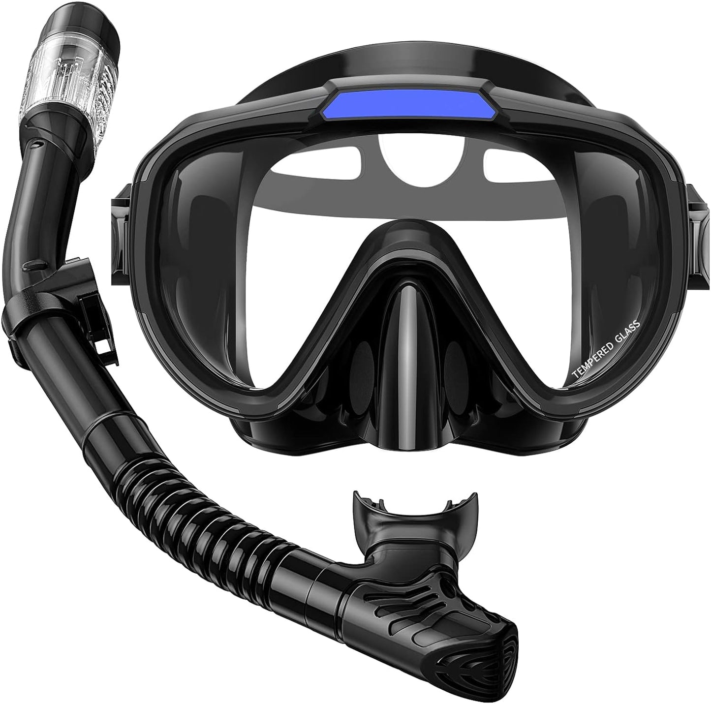 Snorkel Set Adults Snorkeling Gear Anti-Fog Panoramic View Swim Mask