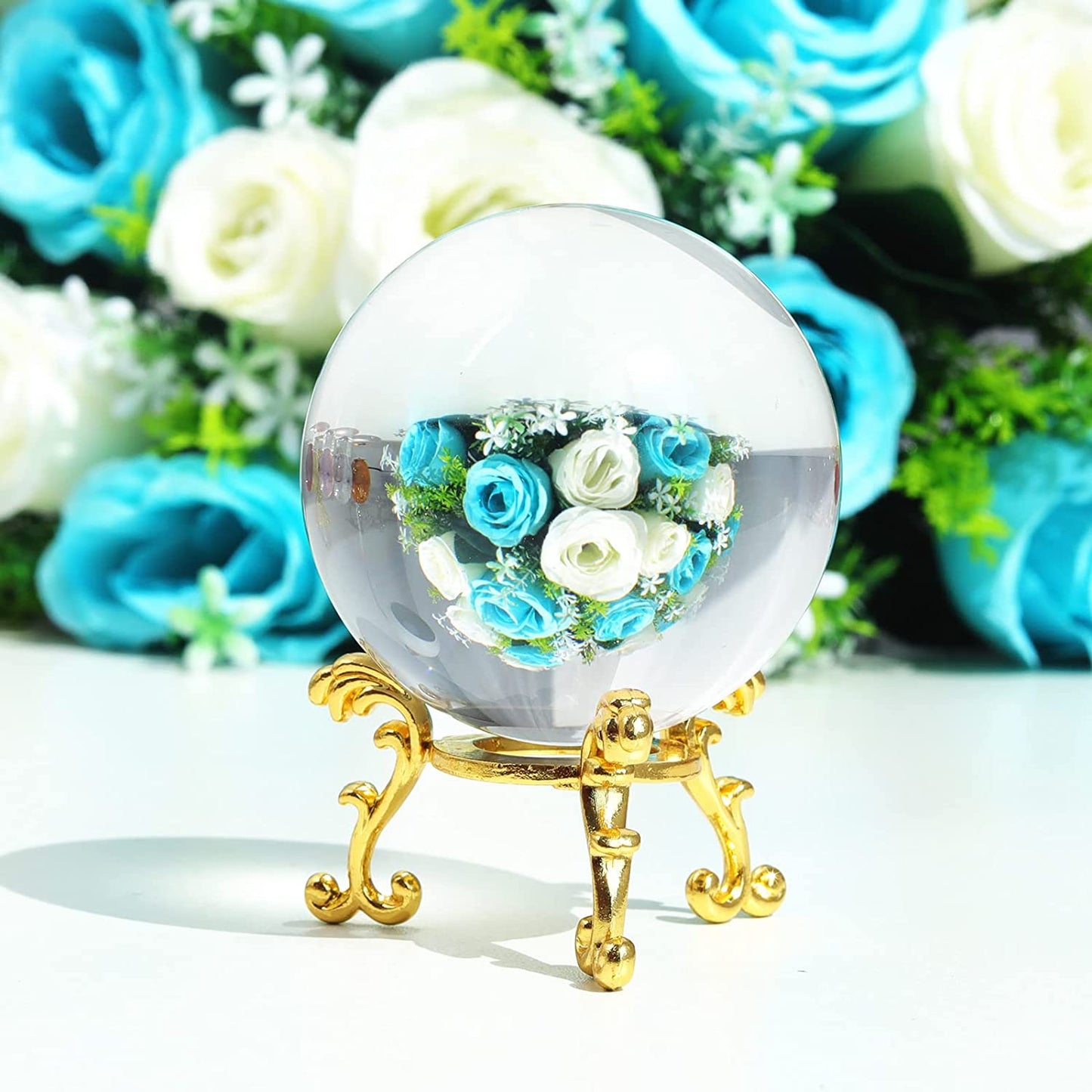 60mm Clear Crystal Sphere with Golden Stand