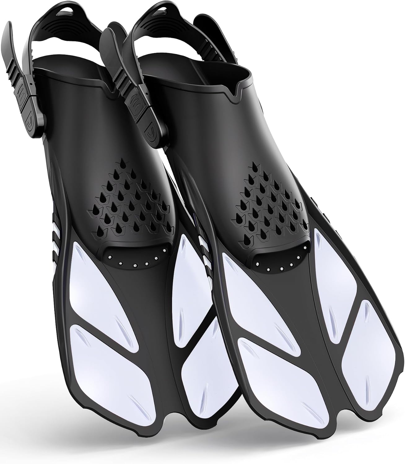 Adults Snorkel Fins | Adjustable Buckles Open Heel Swim Flippers