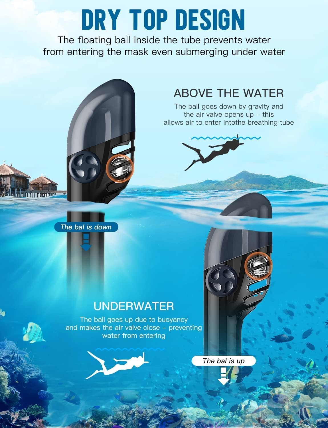 Full Face Snorkel Mask, Snorkeling Gear for Adults