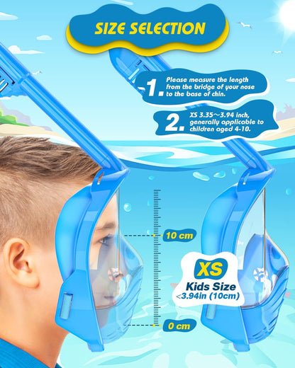 Kids Snorkel Mask Full Face | Beginner-Friendly & Anti-Fog & Leak-Proof