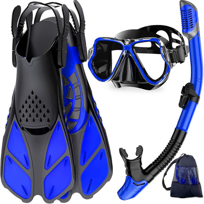 Adults Mask Fins Snorkel Set Beginner-Friendly Snorkeling Gear