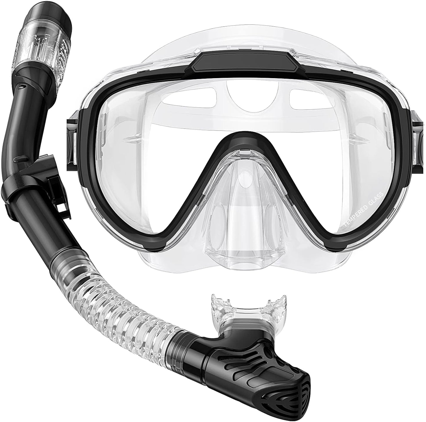 Snorkel Set Adults Snorkeling Gear Anti-Fog Panoramic View Swim Mask