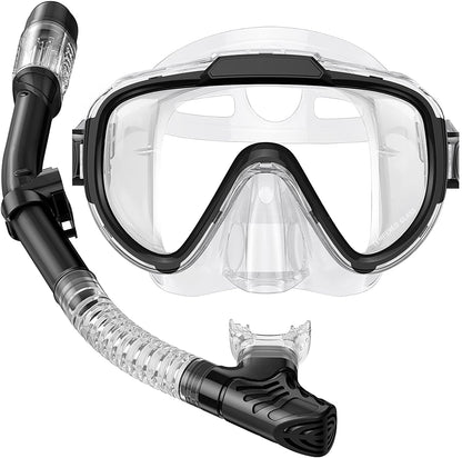 Snorkel Set Adults Snorkeling Gear Anti-Fog Panoramic View Swim Mask