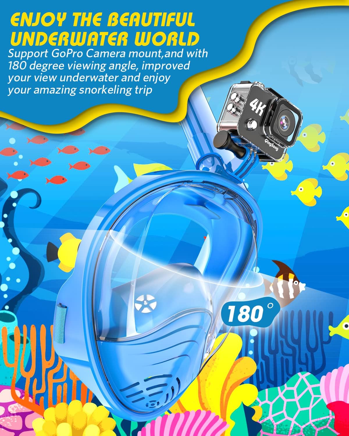 Kids Snorkel Mask Full Face | Beginner-Friendly & Anti-Fog & Leak-Proof