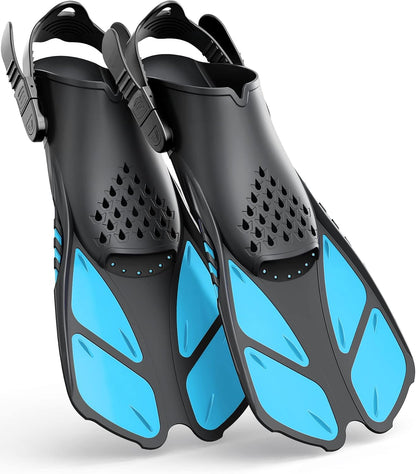 Adults Snorkel Fins | Adjustable Buckles Open Heel Swim Flippers