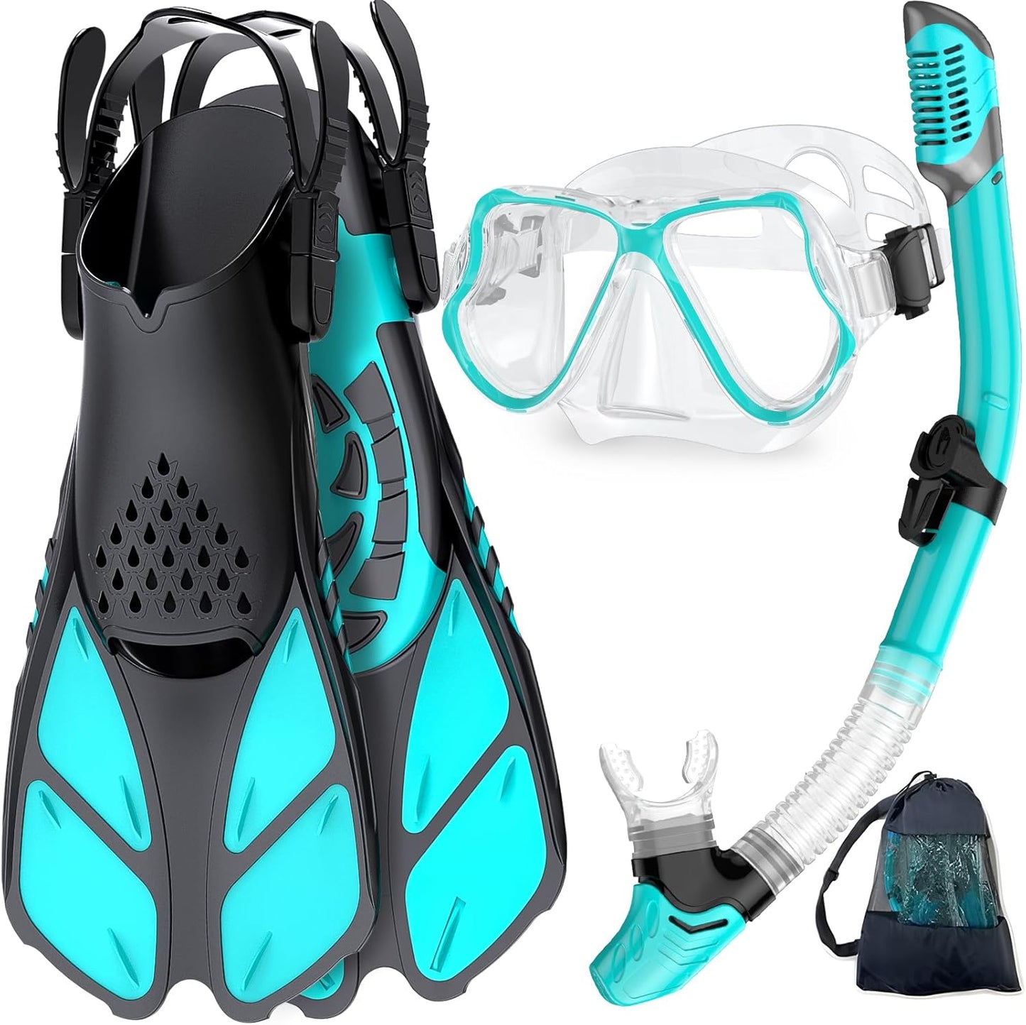 Adults Mask Fins Snorkel Set Beginner-Friendly Snorkeling Gear