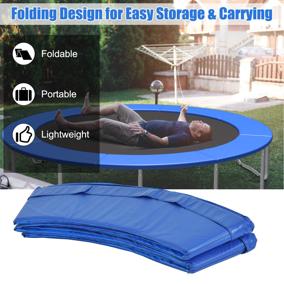 Trampoline Pad, 8ft 10ft 12ft 14ft 15ft 16ft Trampoline Replacement Safety Pad