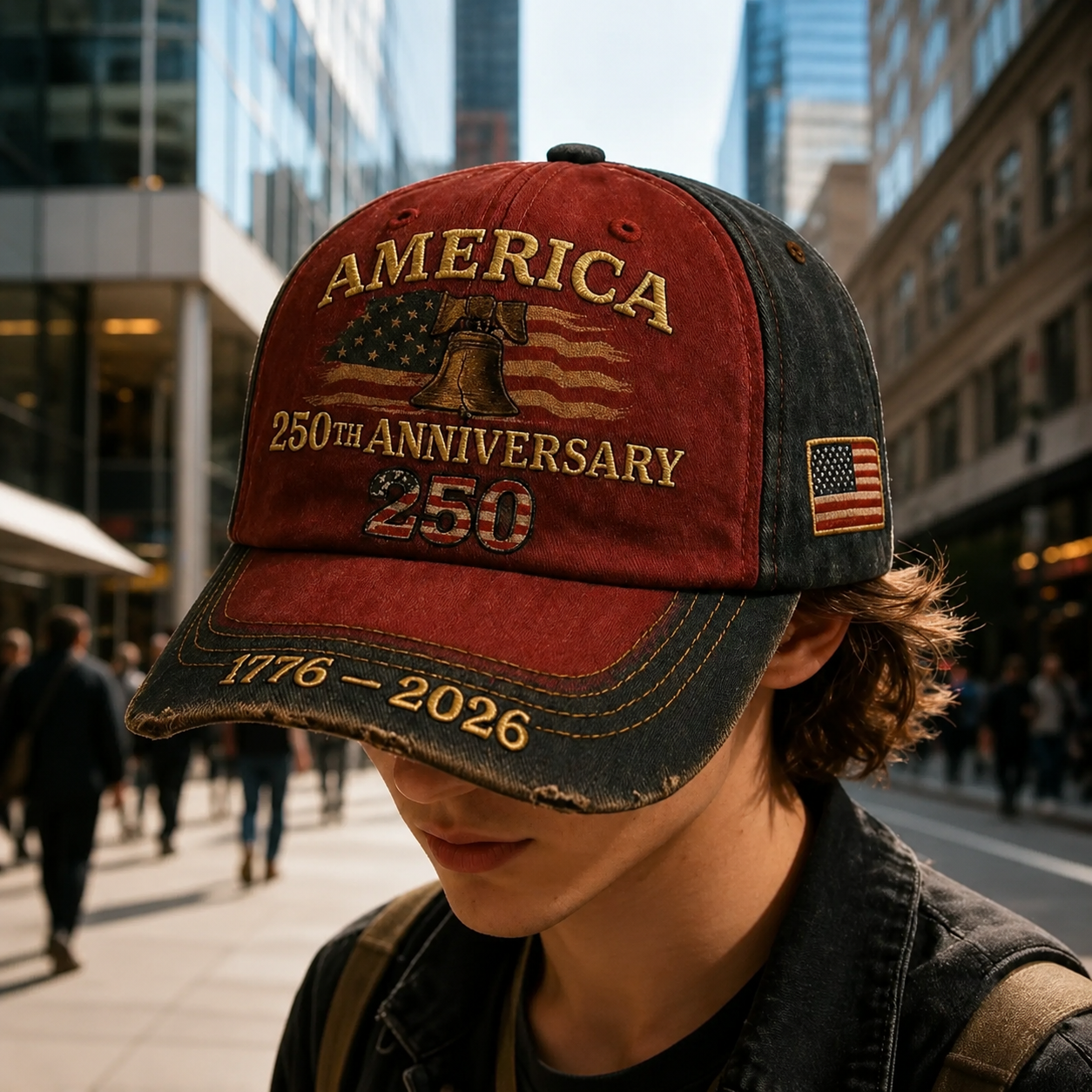 United States 250th Anniversary Embroidered Patriotic Cap for Independence Day
