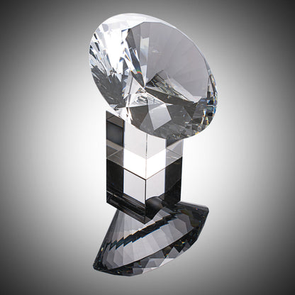 Multi-faceted Diamond Shaped Crystal with Stand for Home Decor