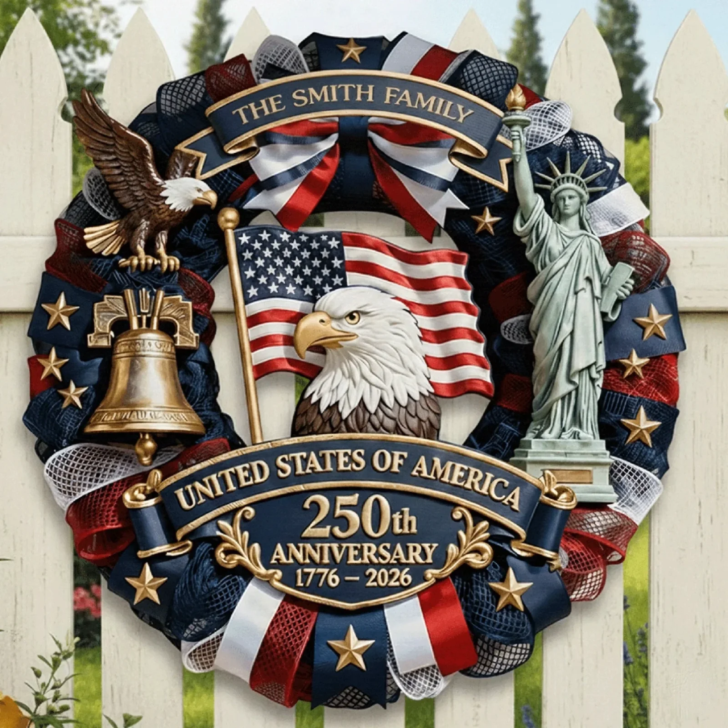 United States Of America 250th Anniversary - Personalized Wooden Sign, 250th Anniversary Gifts