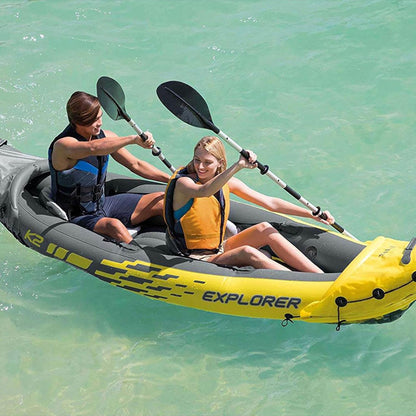 Inflatable Kayak Set with Aluminum Oars, Pump, Adjustable Seats & 400lb Capacity