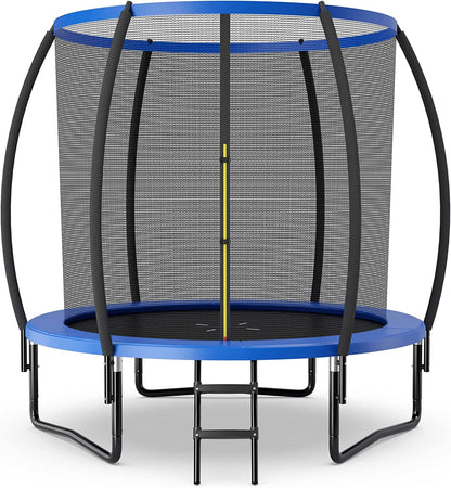 8FT 10FT 12FT Trampoline with Enclosure, ASTM Approved Outdoor Large Trampoline with Ladder