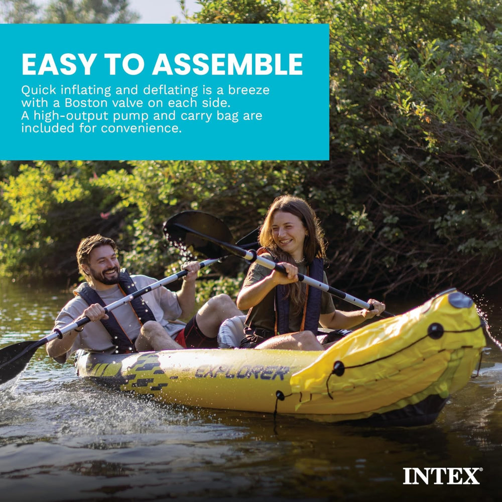 Inflatable Kayak Set with Aluminum Oars, Pump, Adjustable Seats & 400lb Capacity