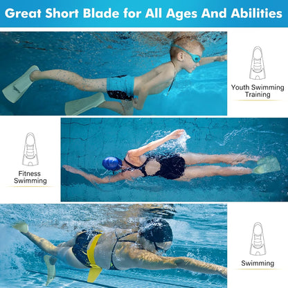 Kids Swim Training Fins for Lap Swimming | Mixed Colors & Eye-Catching