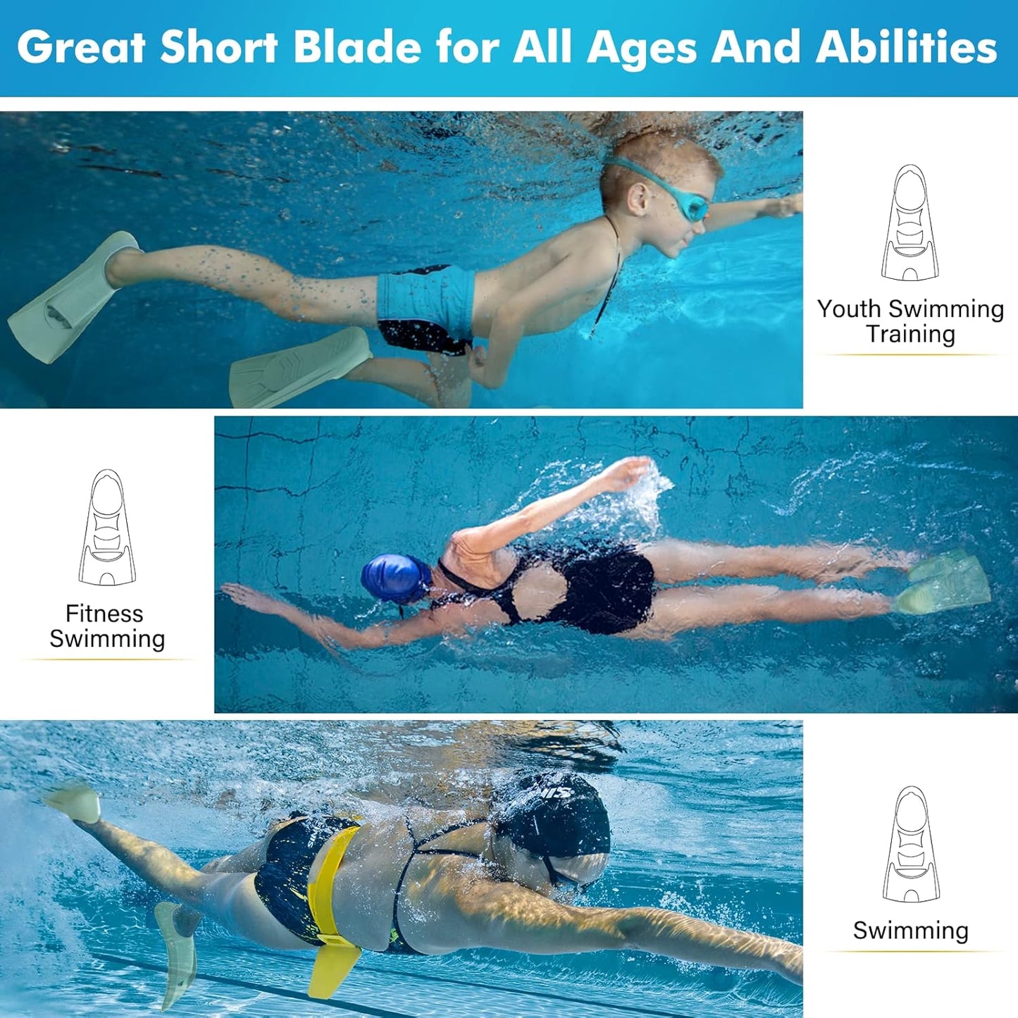 Adults Swim Fins | Training Fins for Lap Swimming