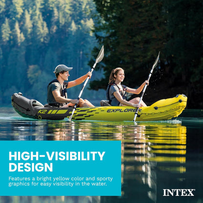 Inflatable Kayak Set with Aluminum Oars, Pump, Adjustable Seats & 400lb Capacity